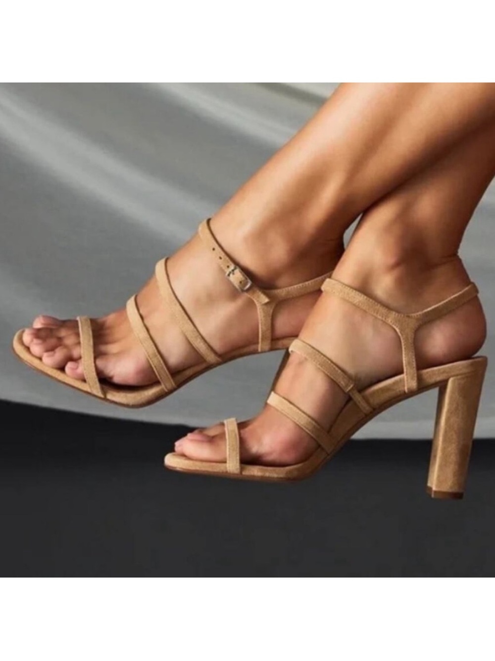 Women’s Strappy Block Heel Sandals in Camel size 7M